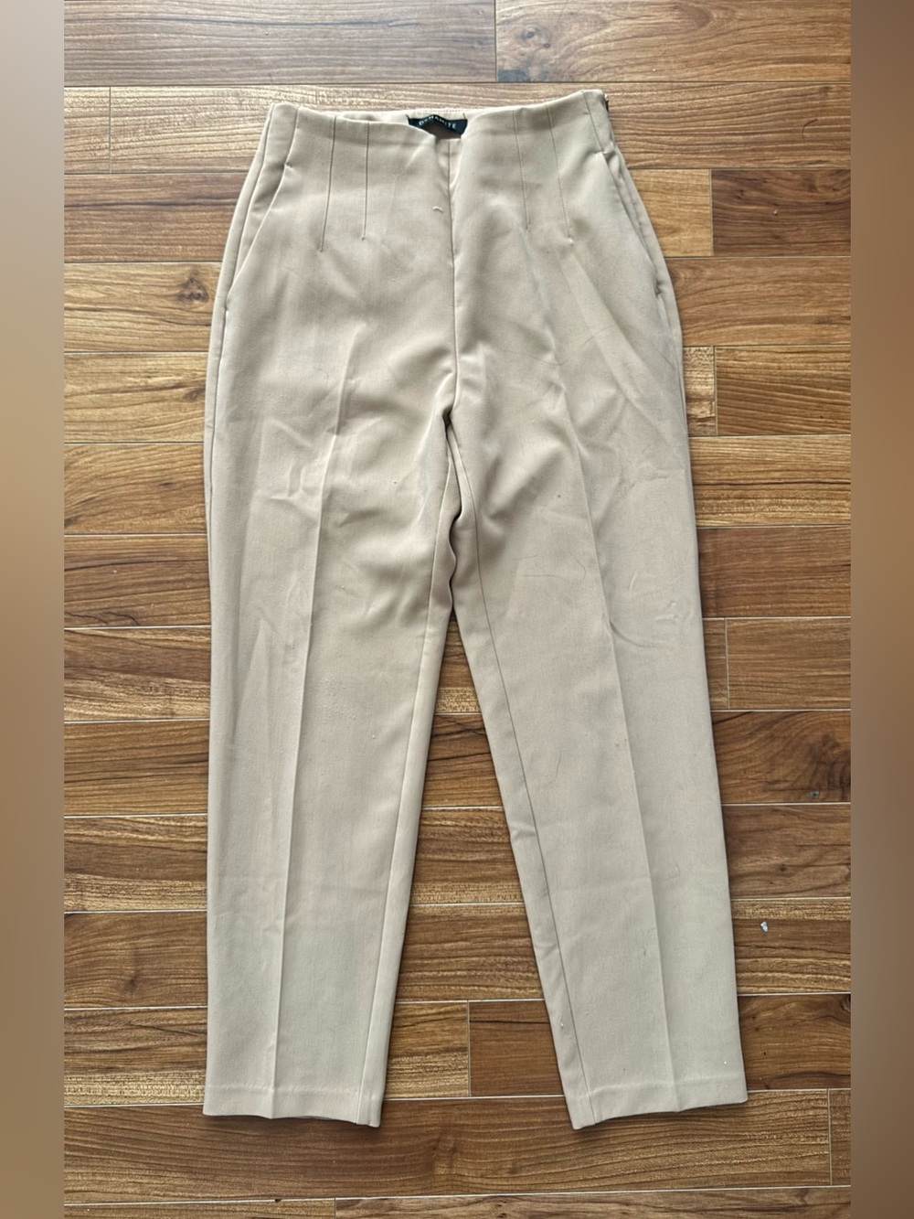 Dynamite High-Waisted Tailored Trouser Pants - Beige, Size 4